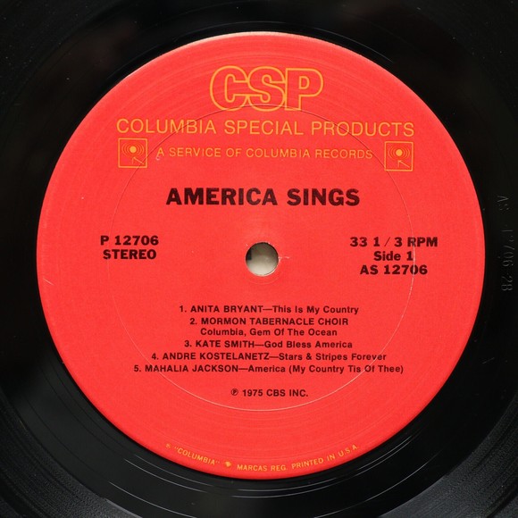 America Sings for Our 200th Birthday Vinyl LP Various Artists P 12706 Bicentenni - Picture 5 of 12